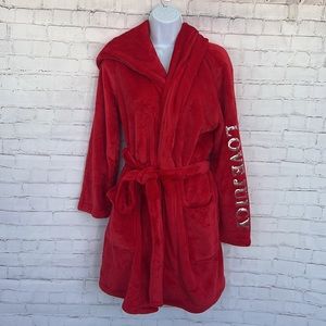 Juicy Couture Hot red plush robe size S/M